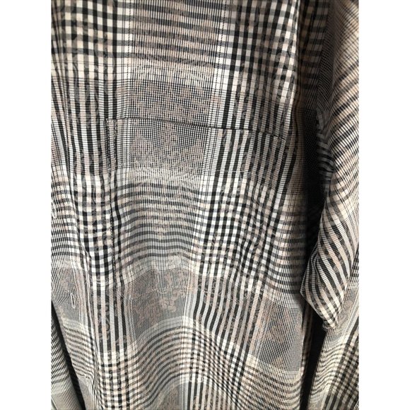 Gino Lussari Men’s Gray Plaid Button Down Adult Size 32-33 Shirt - Picture 6 of 7